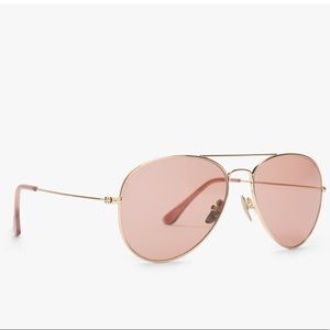 Diff Cruz Gold and Pink Gradient Aviator Sunglasses with Case